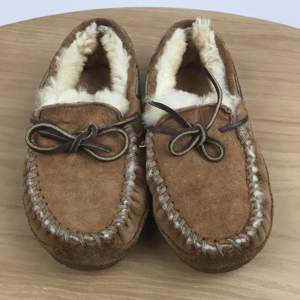 L.L. Bean Shearling Lined Moccasin Slippers